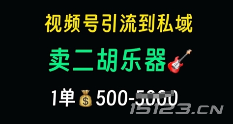 视频号引流到私域卖二胡乐器,1单利润5张,长期稳定项目