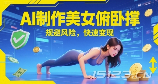 AI制作美女俯卧撑，规避风险，快速变现