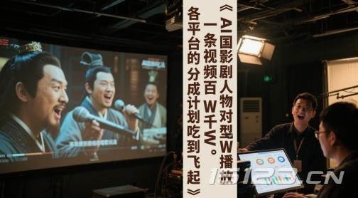 AI三国影视剧人物对口型唱歌玩法，一条视频百W千W播放，各平台的分成计划吃到飞起