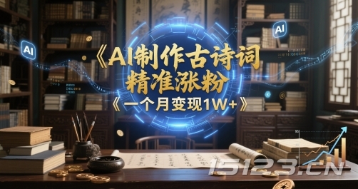AI制作古诗词,精准涨粉,多重变现,一个月变现1W+
