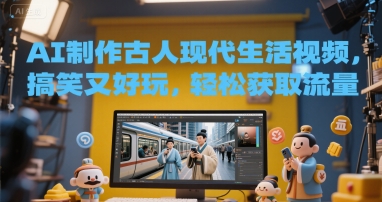AI制作古人现代生活视频，搞笑又好玩，轻松获取流量