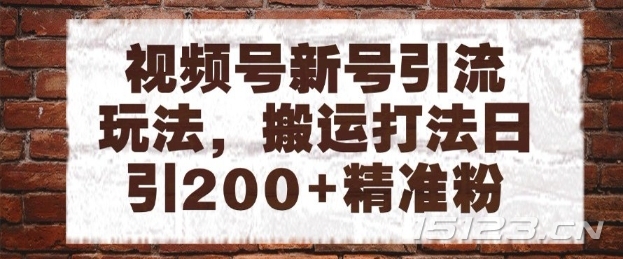 视频号新号引流玩法,搬运打法日引200+精准粉,可矩阵放大【揭秘】