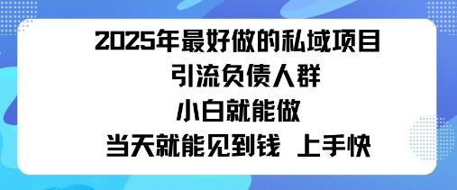 2025私域风口：盯紧负债群体，变现猛，不挑人，有手就行当天见钱