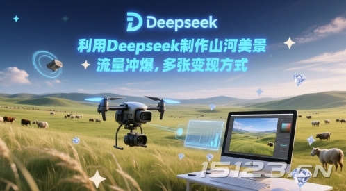 利用Deepseek制作山河美景，流量冲爆，多张变现方式