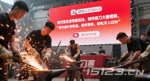 支付宝生活号新玩法,制作锻刀大赛视频,挣分成计划收益,操作简单,轻松月入过W