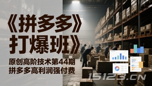 《拼多多打爆班》原创高阶技术第44期,拼多多高利润强付费