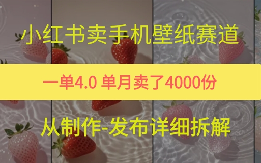 小红薯手机壁纸变现，4块钱一张的图，单月卖了5000份