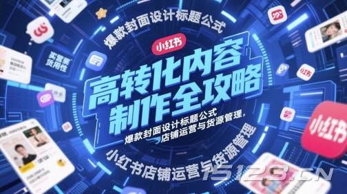 高转化内容制作全攻略,爆款封面设计标题公式,小红书店铺运营与货源管理