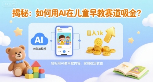 揭秘:如何用AI在儿童早教赛道吸金?一键生成视频,日入1k不是梦