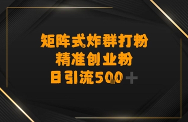 矩阵炸群打粉,日引流500+精准创业粉